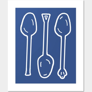 Spoons White Pocket Posters and Art